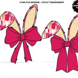 Doodle Bunny Ears Coquette Bow SVG PNG Easter Bunny Ears Easter Bow Easter Coquette Bow Bunny Ears SVG Bunny Ears Png Easter Svg Easter Png