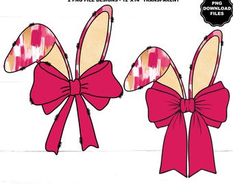 Doodle Bunny Ears Coquette Bow SVG PNG Easter Bunny Ears Easter Bow Easter Coquette Bow Bunny Ears SVG Bunny Ears Png Easter Svg Easter Png