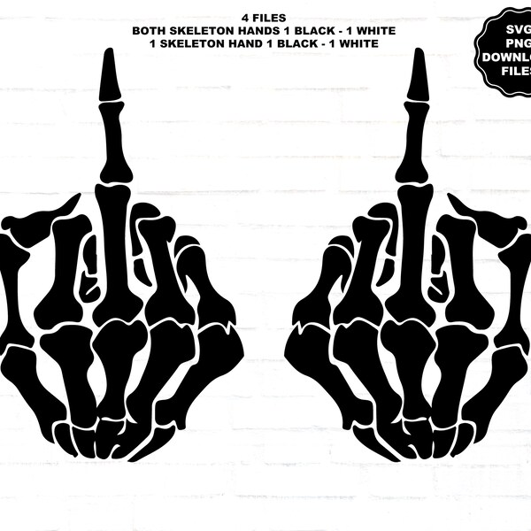 Skeleton Middle Finger Sticker Skeleton Hand Decal - Etsy