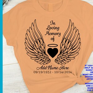 In Loving Memory of SVG, Angel Wings SVG PNG, Add Loved Ones Name ...