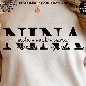 Nina Split Monogram SVG, Nina Loves You SVG, Nina Add Kids Names, Nina SVG, Nina PNG, Moederdag SVG, Nina Sublimatie, Nina T-shirt