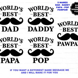 Weltbester Papa Schnurrbart SVG, Papa Schnurrbart, Papa Schnurrbart, Pop Schnurrbart, Papaya Schnurrbart, Vatertag, Sublimation Cricut Papa Tshirt