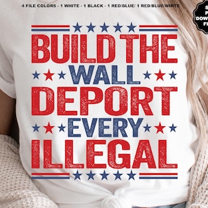 Construir el muro Deportar a todos los ilegales Hacer que Estados Unidos vuelva a ser grande MAGA Trump 2024 SVG Trump Png Recuperar Estados Unidos Hacer que Estados Unidos sea seguro EE. UU. Dei