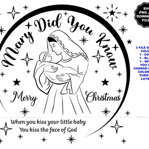Mary Wist je dat SVG, Mary Baby Jesus SVG, geboorte van Jezus, kerst T-shirt SVG, Jezus Merry Christmas sublimatie Cricut sticker ornament