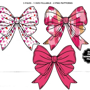 Coquette Bow SVG, Coquette Bow PNG, Valentine Coquette Bow, Valentine Bow SVG, Coquette Bow Template, Ribbon Bow Svg, Pink Bow, Pink Ribbon