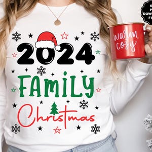 2024 familie kerst SVG, familie kerst png, familie kerst T-shirts, 2024 kerst familie T-shirts, kerstmuts, sublimatie Cricut