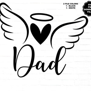 Papa Engelsflügel SVG, In liebevoller Erinnerung, Engelflügel Herz, Name mit Flügel PNG, Papa Aufkleber, Papa Sublimation, Papa Gedenk T-Shirt, Cricut