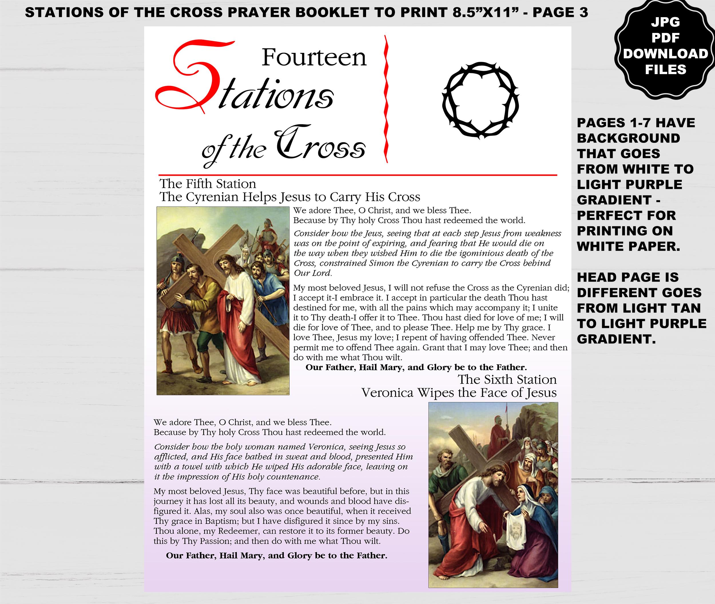 Stations of the Cross Lent Prayer Booklet to Print 8.5”X11” 8 Pages ...