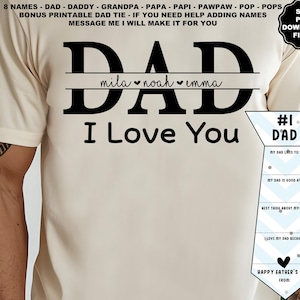 DAD 分割モノグラム svg、お父さん svg、お父さん svg、パパ svg、パパ svg、パパ svg、ポップス svg、おじいちゃん svg、パパイヤ svg、お父さんが子供の名前を追加、父の日