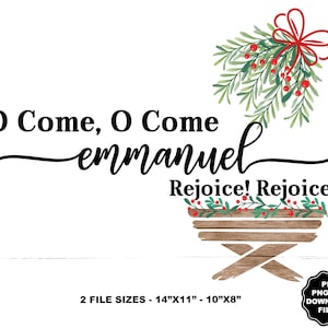 O Kom O Kom Emmanuel, Baby Jezus Kribbe, Vrolijk Kerstfeest, Christelijke Kerst T-Shirt Sublimatie, Jezus Kerstmis, Print, Cricut, Decal