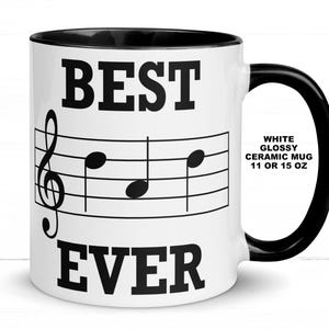 Mug Meilleur papa de tous les temps, mug notes de musique papa, musicien papa père musique notes de clé de sol auteur-compositeur chanteur papa Mug de Noël, tasse papa