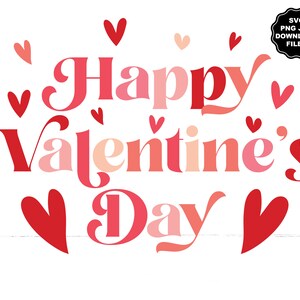 Feliz Día de San Valentín SVG, Cartas Retro, Corazones Retro, Camiseta San Valentín, Amor, Corazones, Sublimación de San Valentín, Calcomanía de San Valentín, Cricut,