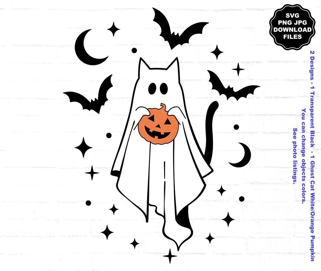 Ghost Cat SVG Ghost SVG Cat Ghost SVG Ghost Cat Clipart Etsy