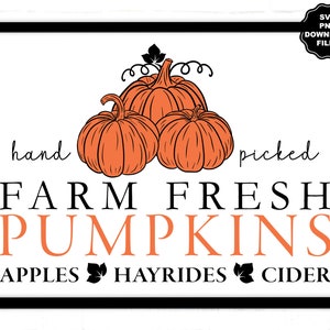 Farm Fresh Pumpkins SVG Farm Fresh Pumpkins Sign PNG, Hand Picked ...