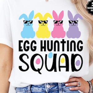 Escuadrón de caza de huevos de conejo SVG Escuadrón de caza de huevos PNG Escuadrón de Pascua SVG Camisetas familiares de Pascua Svg de Pascua Png de Pascua Siluetas de conejo Gafas de sol