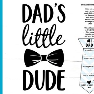 Dad SVG, Dad es Little Dude svg, Bowtie SVG, Junge, Cricut, Silhouette, T-Shirt Vinyl Transfer, jpg png dxf, Clipart, Cricut svg, Sublimation