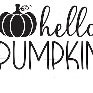 Hola Calabaza SVG PNG, Calabaza SVG, Hola Otoño, Acción de Gracias, Camiseta, Sublimación, Lima de Corte, Cricut, Silueta, Calcomanía