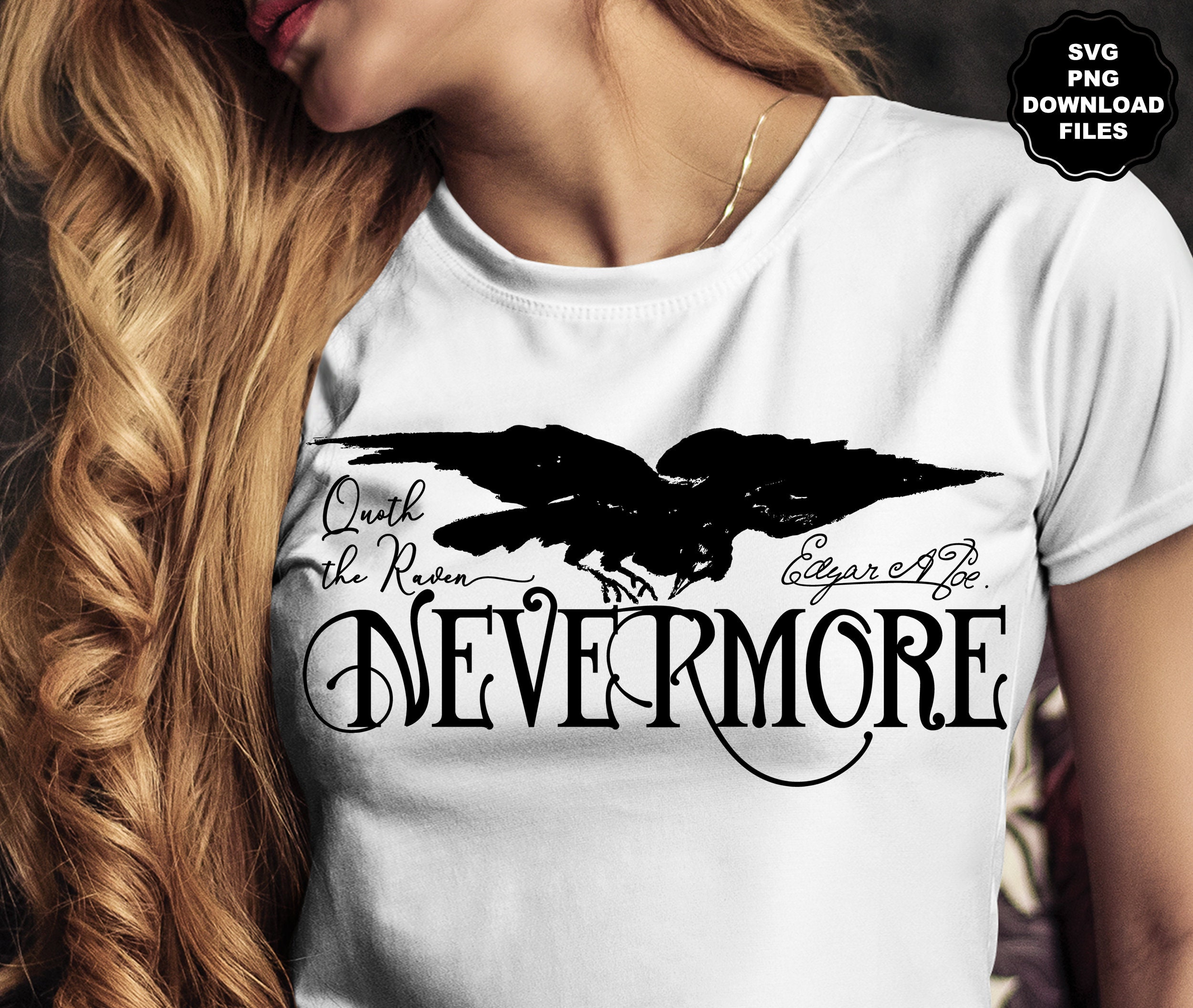 Black Raven SVG, Nevermore Edgar Allan Poe SVG, the Raven SVG, Lenore ...