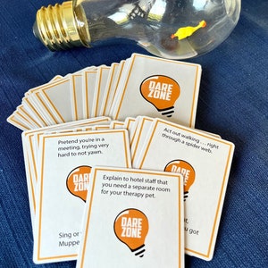 Baralho de cartas Dare Zone com dicas divertidas