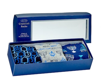 Chanukah Adult Socks Gift Box (pack of 3)