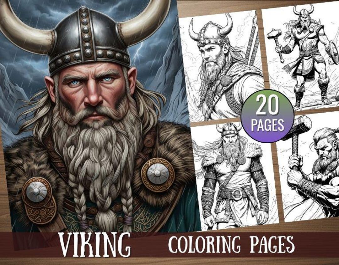 20 Viking Coloring Pages, Digital Download, Vikings, Printable Norse ...