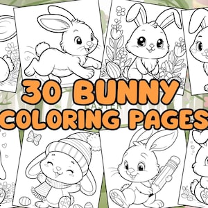 30 Cartoon Bunny Coloring Pages, rabbit, pet lovers, coloring activities, cartoon bunnies, fun activities for children, printables, jpg, pdf