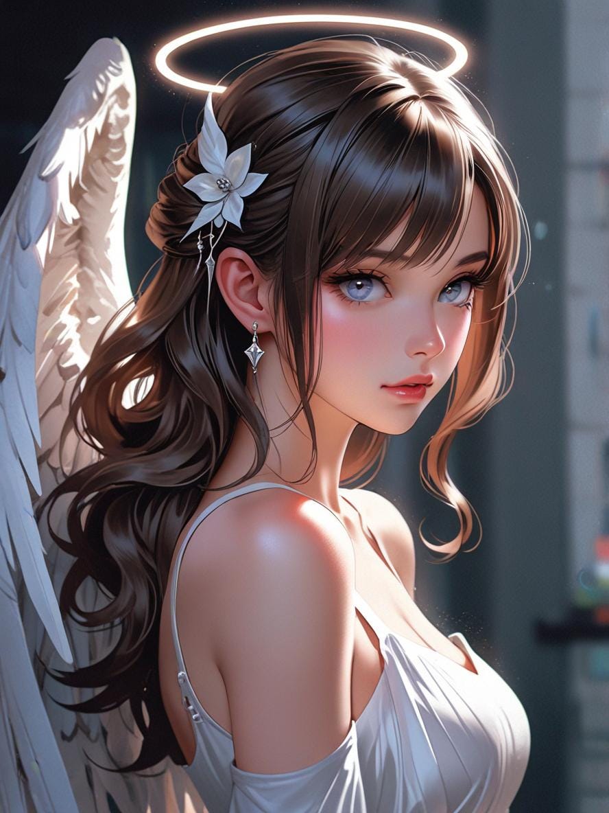 White angel anime girl HD wallpapers | Pxfuel, image size:888x1184