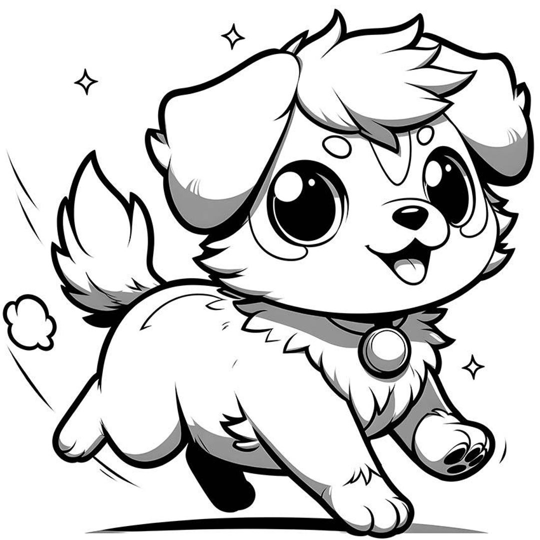 Another Kawaii Dog Coloring Page