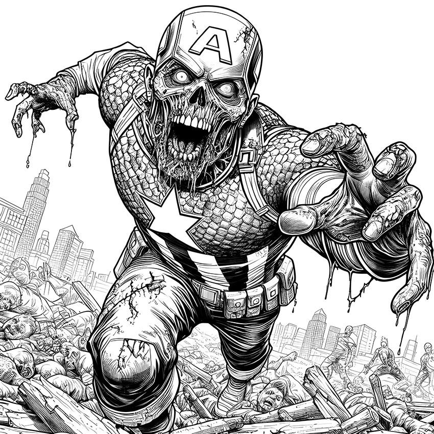 30 Zombie Superhero Coloring Pages, superheroes, zombies, boys,…
