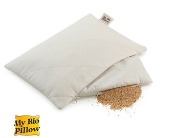 Pillow Organic Millet Husks Filling, Organic Sleeping Bio Pillow, 100% Cotton Pillow Cases, Natural Bed Cushion