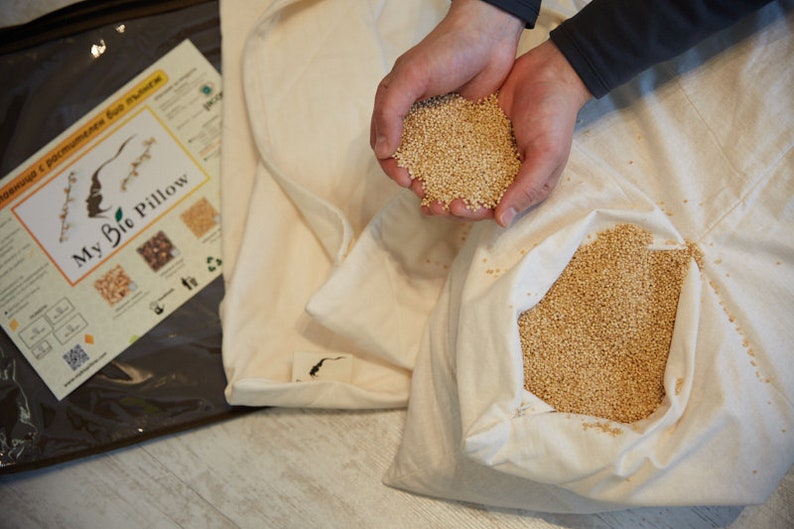 Sleeping Pillow With Organic Millet Husks Filling, Organic Bio Pillow