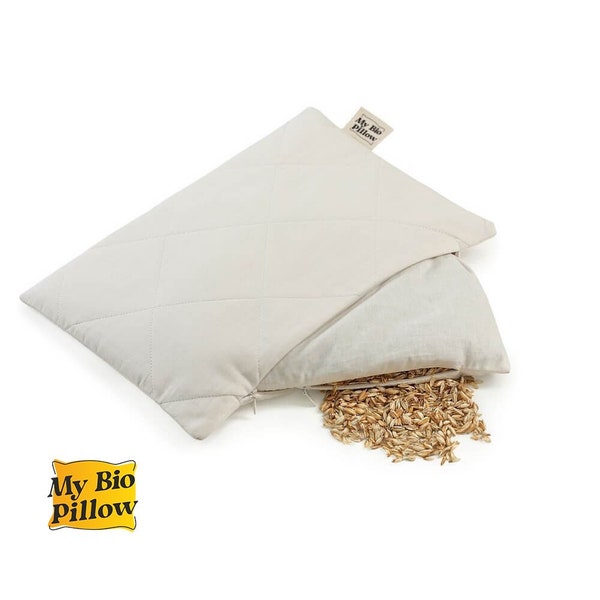 Organic Spelt Husks Pillow, 100% Cotton Pillow Cases, Natural Cushion, Suitable Useful Gift