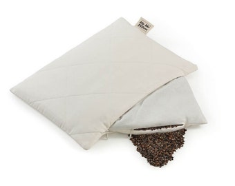 Pillow Organic Buckwheat Husks Filling, Organic Sleeping Bio Pillow, 100% Cotton Pillow Cases, Natural Bed Cushion