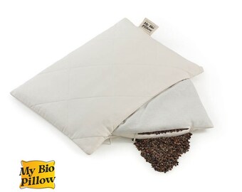 Pillow Organic Buckwheat Husks Filling, Organic Sleeping Bio Pillow, 100% Cotton Pillow Cases, Natural Bed Cushion