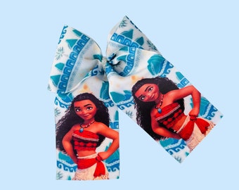 Moana Princess Disney Inspired Hair Bow, Moana Cheer Hair Bow for Girls and Baby, Princess HairBow, Hair Clip, Birthday Gift for Girls