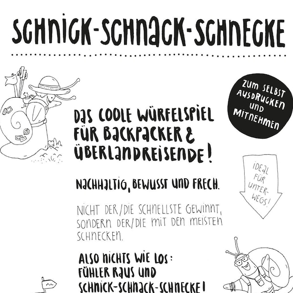 Schnick-Schnack-Schnecke - The funny dice game for backpackers!