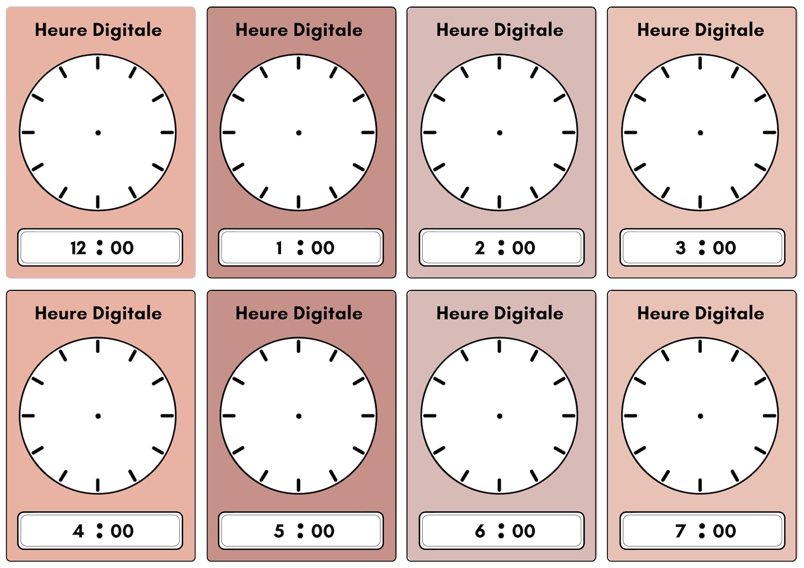 Horloge à imprimer pour les enfants activités éducatives | Etsy France