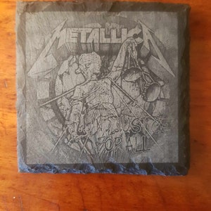 Metallica ...And Justice for All - Laser Etched Slate Coaster - 10cm