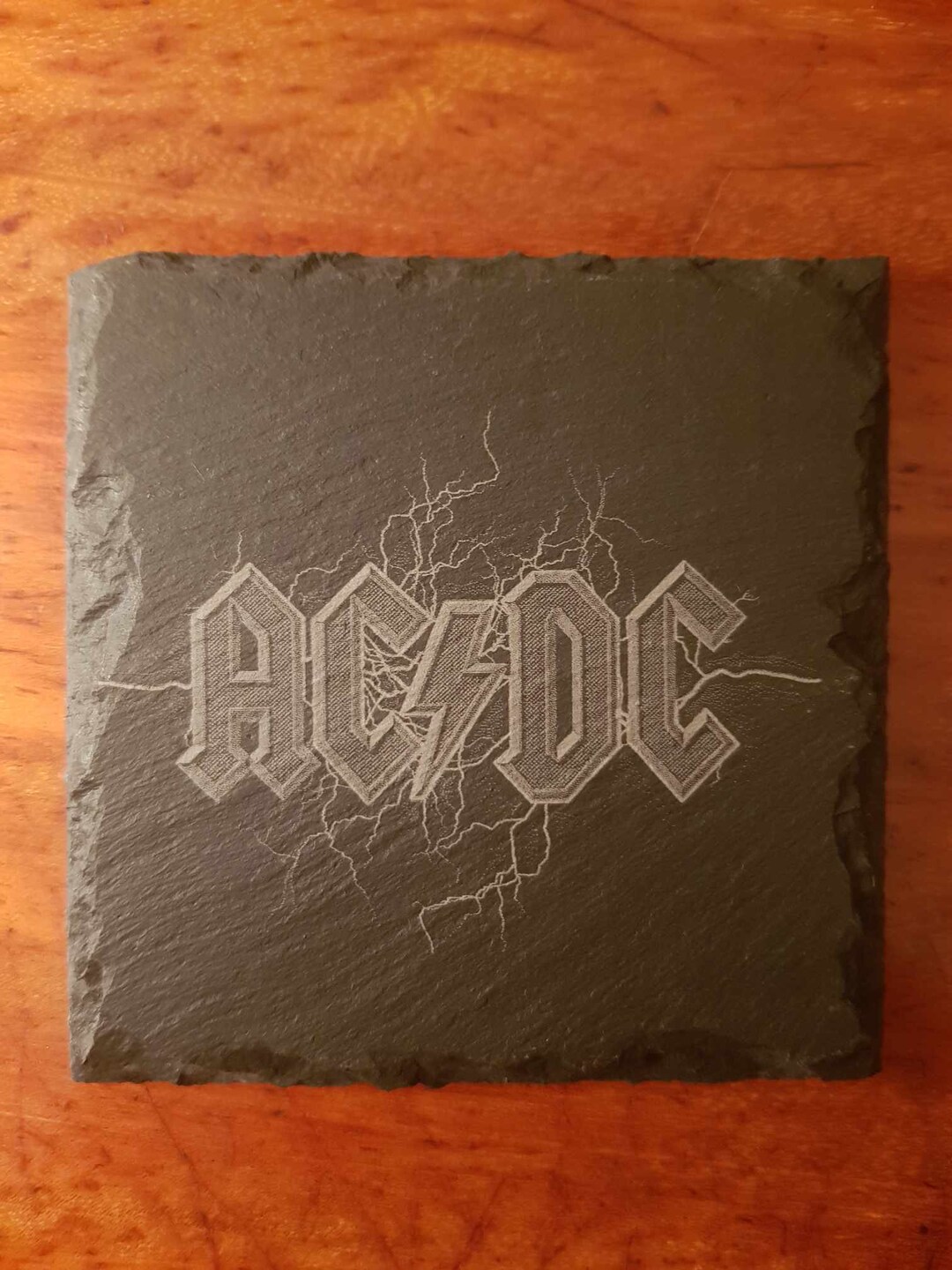 AC/DC Logo - Laser Etched Slate Coaster - 10cm - Etsy