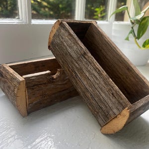 Rustic Reclaimed Wood Box: Small Boho Planter, Farmhouse Storage - Etsy