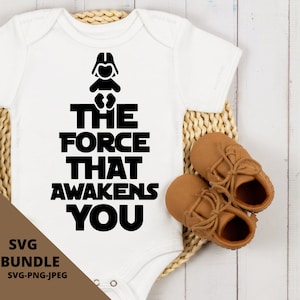 Mono de bebé La Fuerza que te Despierta SVG - Mono divertido para bebé