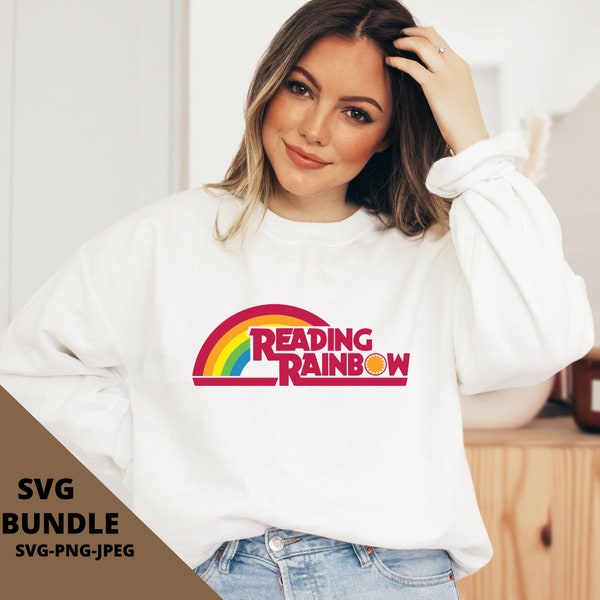 reading rainbow svg png jpg pdf 80s 90s pbs television show tshirts hoodies stickers printable download