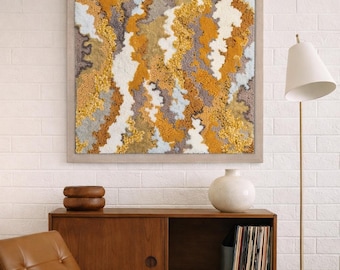 Punch Needle Wall Art “Autumn Story” | Textured Fiber Art | Handmade Embroidery