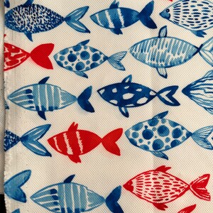Home Decor Fabric, Digital Printed Fabric, Orange Blue Fish Digital ...