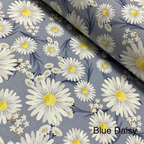 Daisy pattern, wide 70inches, Upholstery canvas fabric, Waterproof, oil repellent, linen surface, lampshades, curtain, cushion, bag, pillow