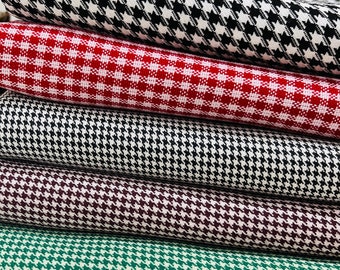 Houndstooth fabric, wide 57inch,  230gsm, 4 style houndstooth and Red white checkers, polyviscose, clothing, home decor, vest, scarf, pants