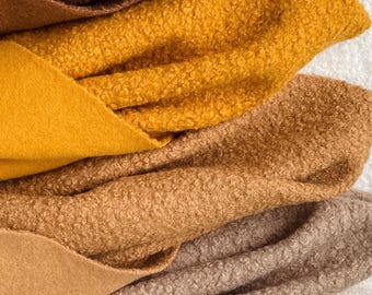 Bouclé Upholstery Fabric, 19 Colors, 59" Wide, 370gsm, Heavyweight Textured Fabric for Sofa, Chair, Cushion, Home Decor, stuffed toys,