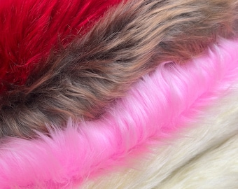 Plush Red Shaggy fabric, faux fur, wide 150cm, 4 color, one sided, eco-friendly, soft plush fabric, stuffed toys, photo prop, coat