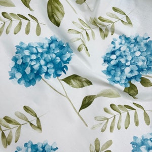 Hortensia Flower Premium Cotton Fabric, wide 2.62 yard, high quality digital printed cotton, Natural Craft DIY, 100% Coton, Hydrangea Print