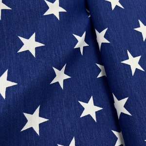 Upholstery canvas fabric, wide 1.96 yrd, Water and oil repellent, Patriotic decor, star print,  christmas decor, sewing ornament, bag, craft